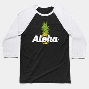 Cute Aloha Pineapple Hawaiian Fruit Theme Baseball T-Shirt